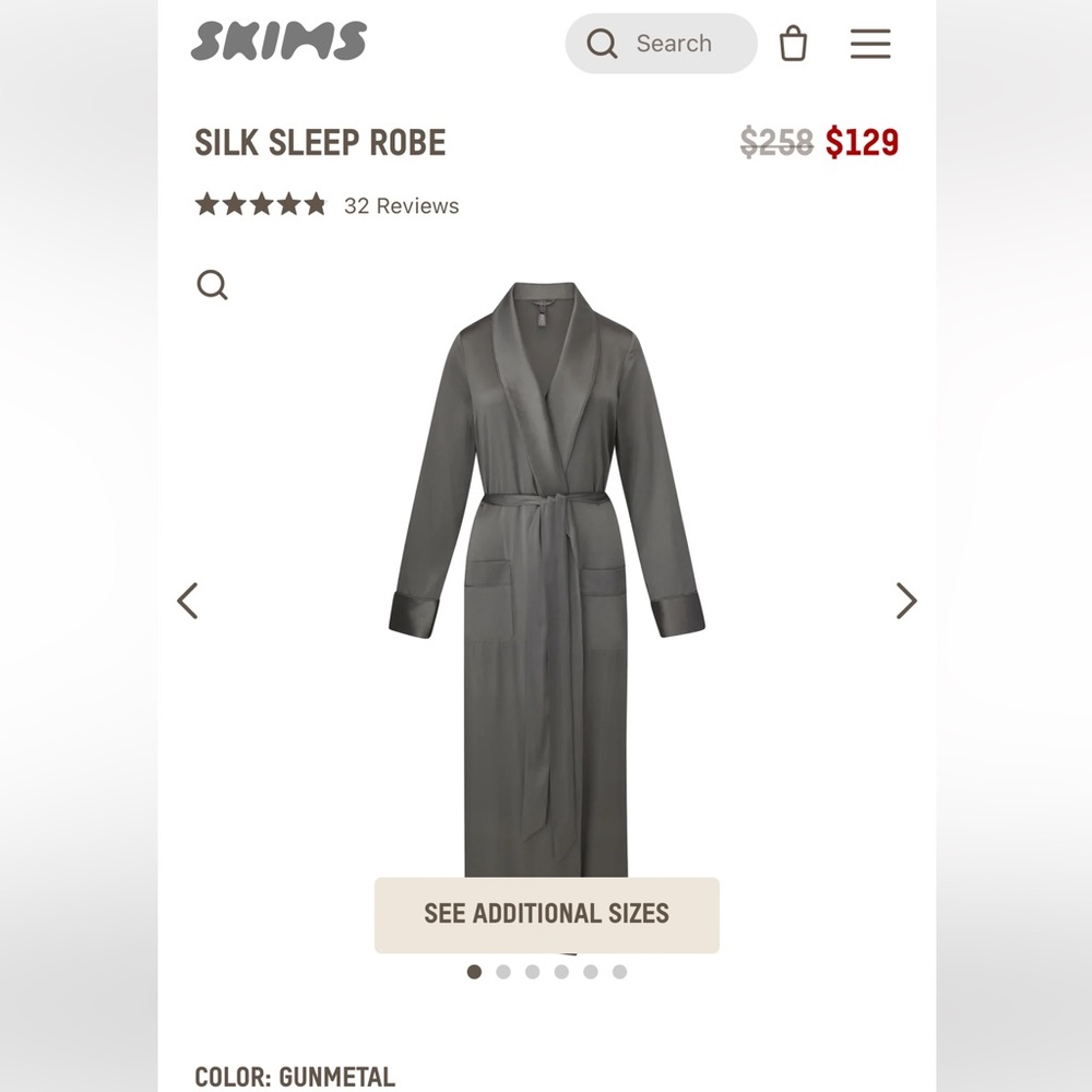 Skims Silk Robe NWT